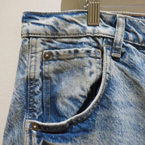 FREE PEOPLE WE THE FREE Good Luck Mid Rise Barrel Jeans Ultra Light Beam 31S - Picture 5 of 16
